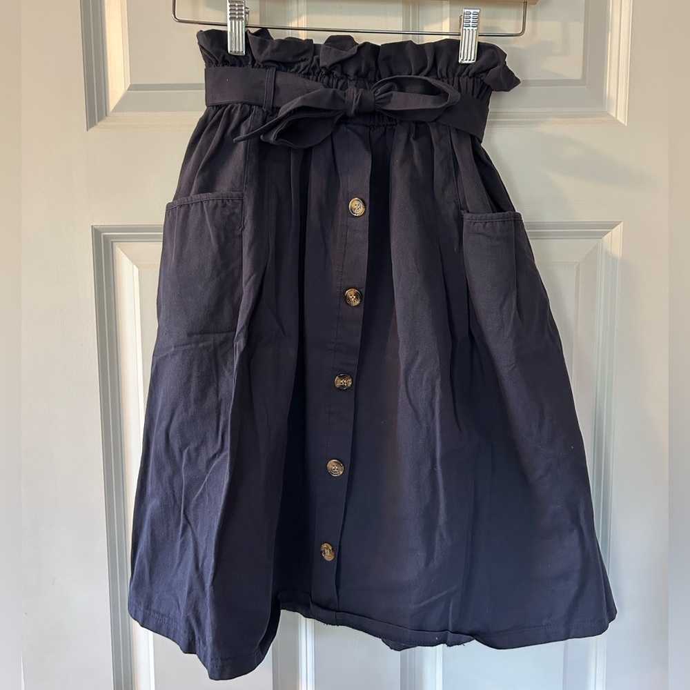 Navy Blue A-line Skirt